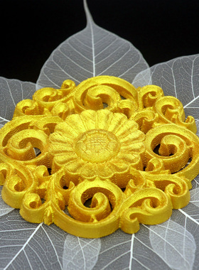 菩提叶挂画画芯东阳专用金色佛