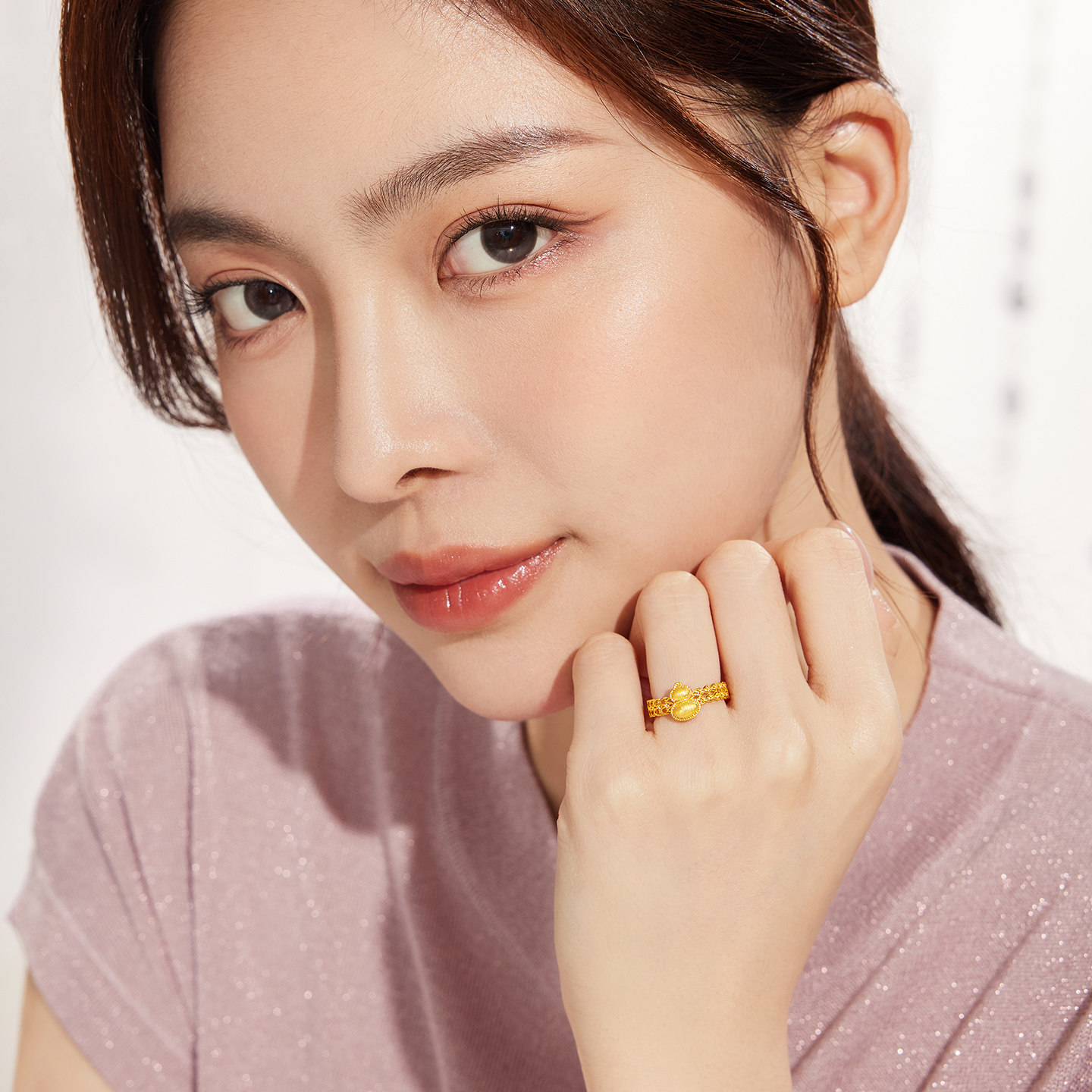 Gold Supreme Gold Gourd Ring New Chinese Style Pure Gold Ring Gold Gourd Gold Ring Birthday Gift Price
