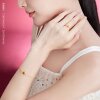 Gold Supreme Gold Ring for Women Inlaid with Garnet Pure Gold Fashionable Index Finger Ring Wedding Anniversary Gift for Wife