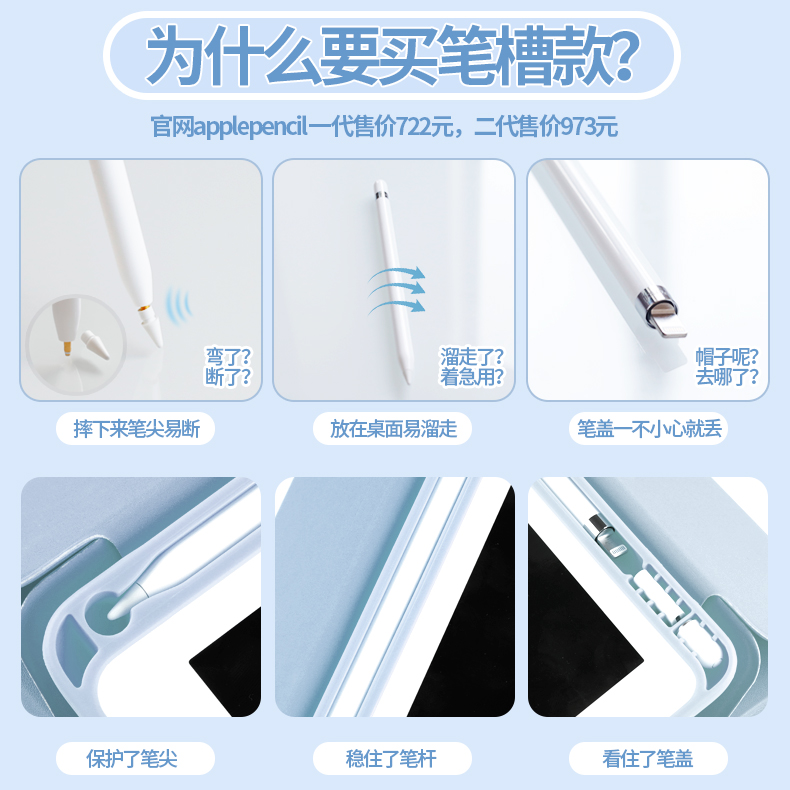 2021ipad9保护套air5保护壳2022ipad10带笔槽mini6全包8苹果pro11寸2020平板第7代3ari4三折2019防摔2018新款 - 图3