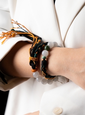 卡杰格朵.藏式编绳南红玛瑙手串