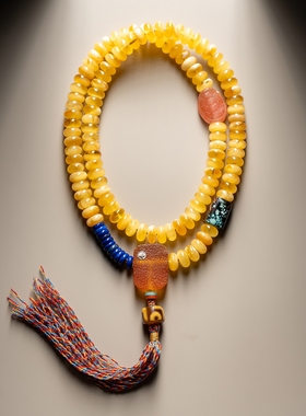 孤品.一物一图天然蜜蜡念珠