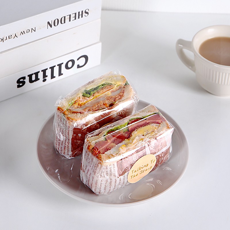 透明三明治包装袋厚切长方形商用烘焙一次性面包吐司三文治打包袋