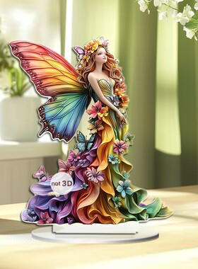 168B跨境2D亚克力彩色蝴蝶花仙子