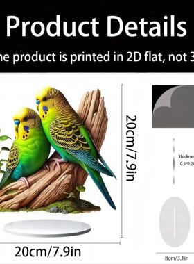 168B跨境新品可爱平面亚克力鹦鹉