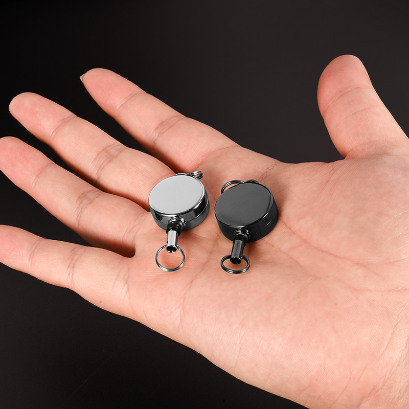 H56超小回弹 伸缩绳钥匙挂件环 防丢防盗钥匙链 钥匙扣 易拉扣 - 图1