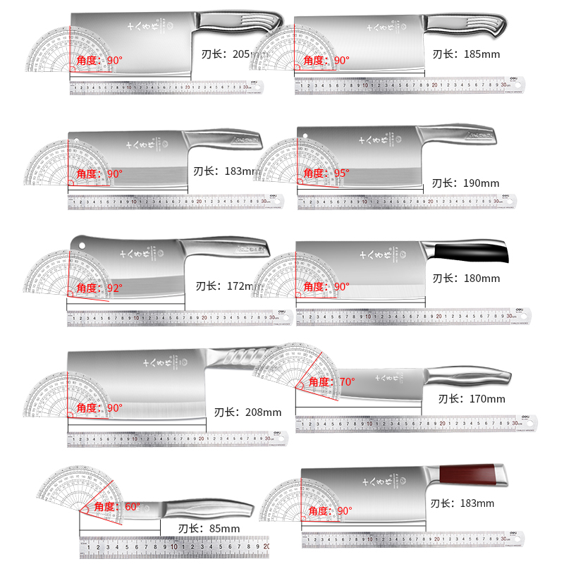 十八子作菜刀家用厨师专用不锈钢切菜肉片砍斩骨官方正品厨房刀具-图3