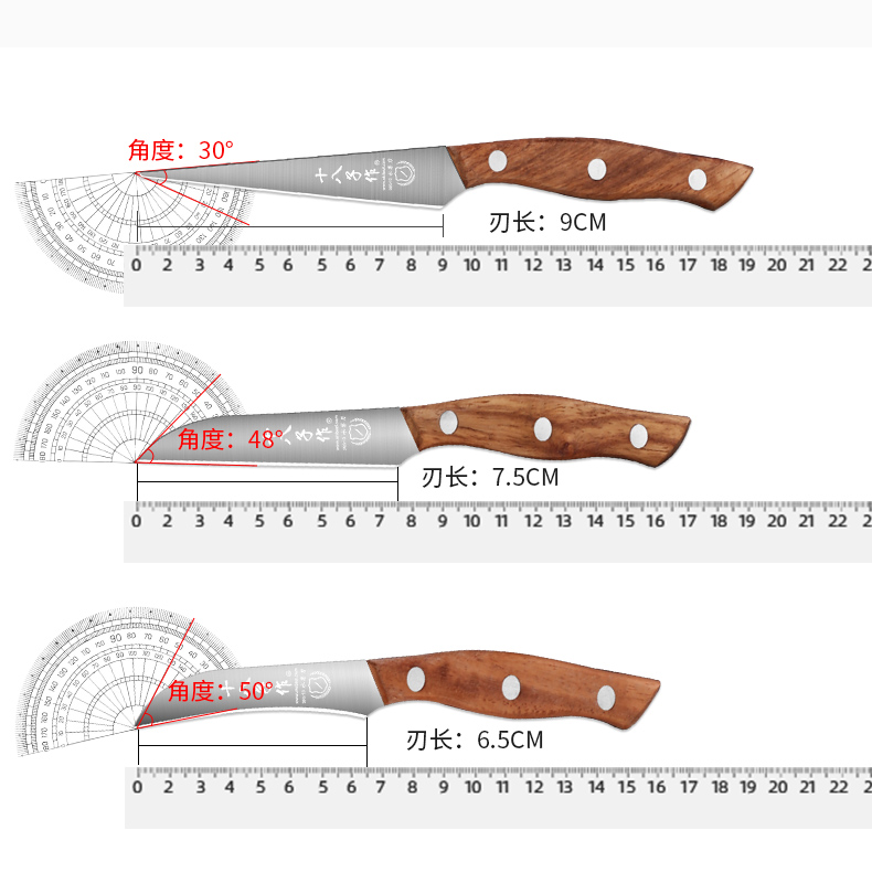 十八子作雕刻刀厨师雕花入门多功能食品水果拼盘工具刻刀花刀套装 - 图3