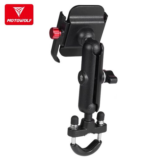 摩多狼铝合金支架电动摩托车骑行导航自行车手机支架防震防抖充电