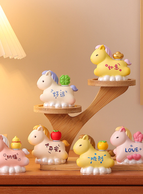 可爱生肖马转转乐解压小摆件