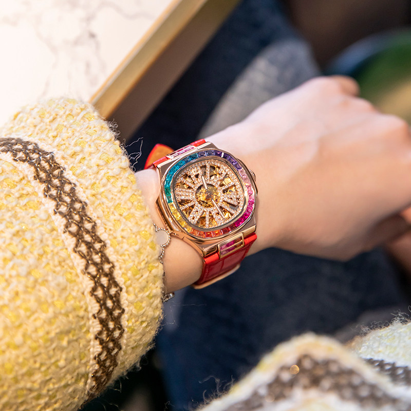 davena女士正品施华洛世奇机械表 davena童凯国产腕表