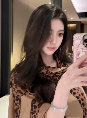 Lonelydance易梦玲同款*礼盒装豹子印花披肩精致复古老钱风围巾