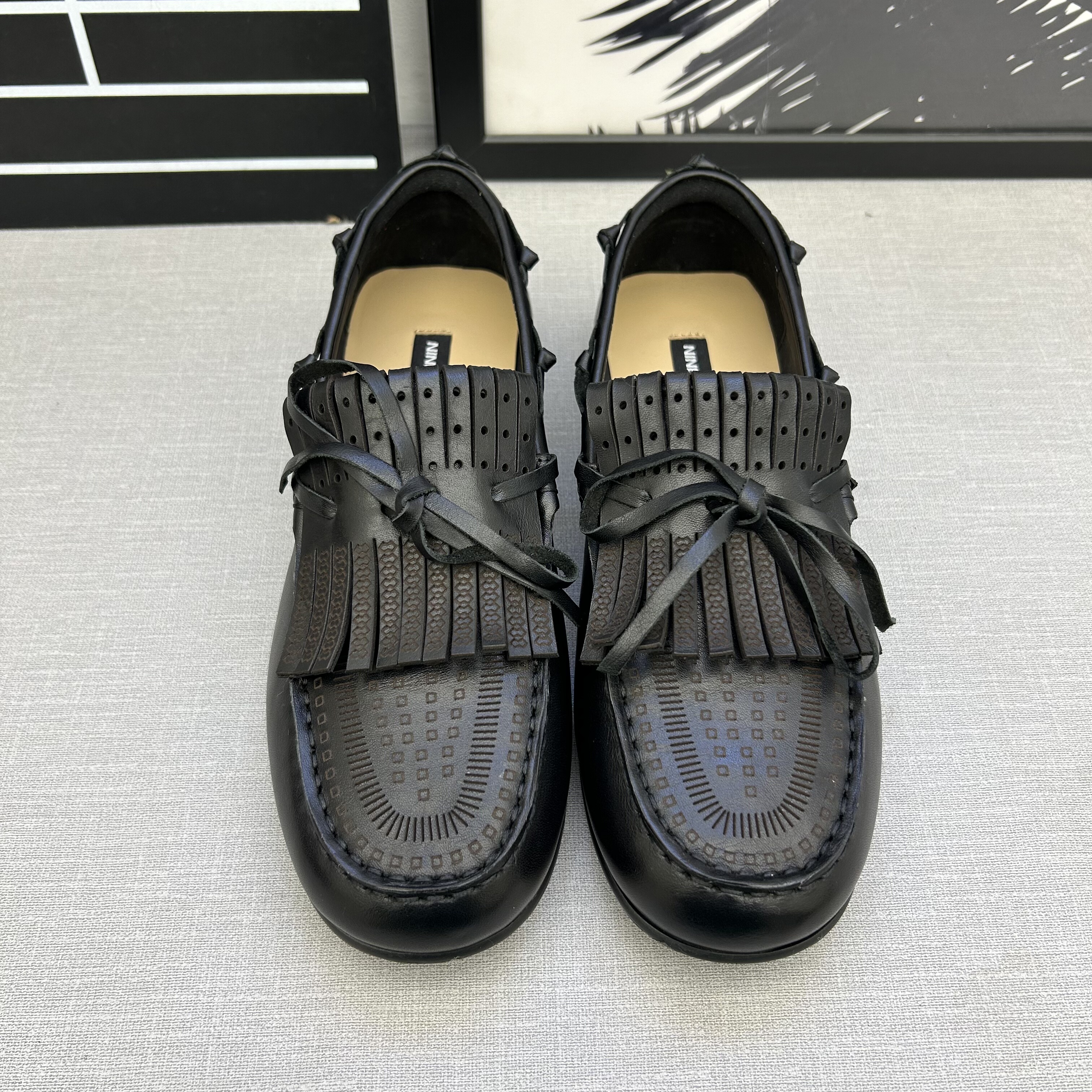 欧货2026年春季新款真皮牛皮蝴蝶结流苏平底休闲乐福鞋豆豆鞋女鞋,淘宝优惠券,粉丝福利购,淘宝优惠卷