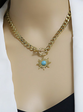 日韩项链女小众设计感短毛衣链