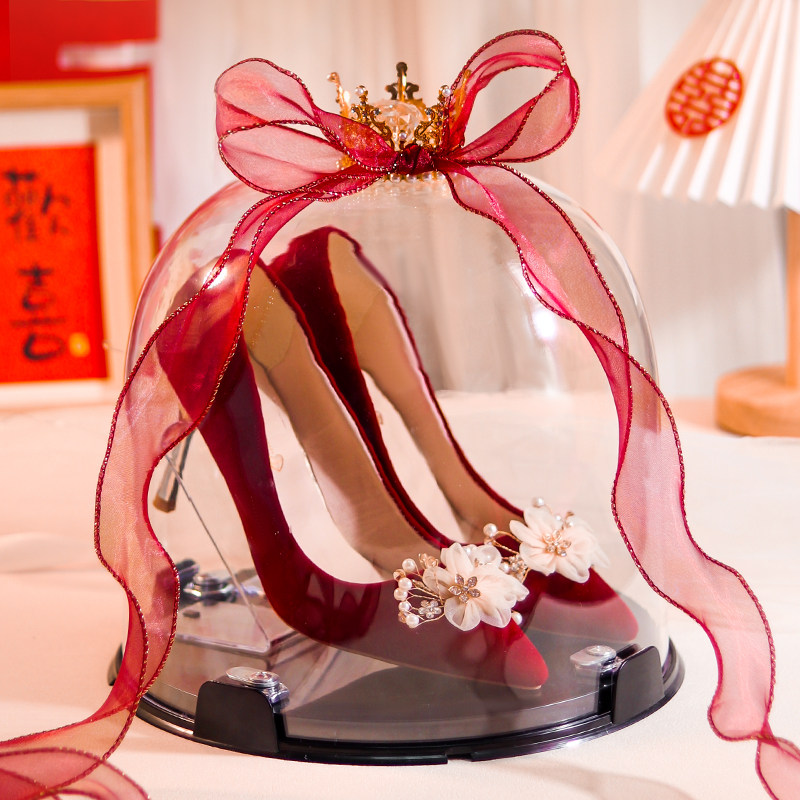 藏婚鞋盒结婚婚鞋水晶盒创意接亲游戏道具堵门带锁婚礼鞋盒套圈,淘宝优惠券,粉丝福利购,淘宝优惠卷