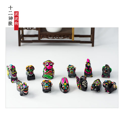 [ 淮阳泥泥狗】非物质文化遗产特色手工艺品生肖摆件可吹响伴手礼 - 图1