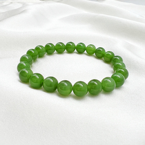 And Tian Yubei jade handstring Beyyu pendant pendant Xinjiang spinach green-yang green bulk pearl single-circle bracelet necklace Yuxin 21