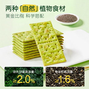 嘉顿羽衣甘蓝低糖奇亚籽梳打饼干200g苏打饼干休闲下午茶网红零食