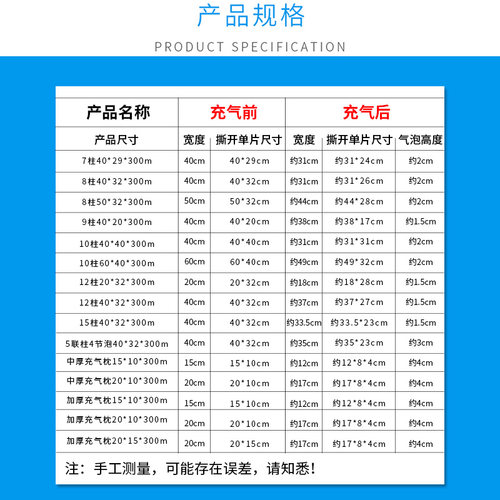 加厚葫芦膜气泡膜气泡袋充气袋快递缓冲包装泡沫珍珠棉大泡填充膜 - 图0