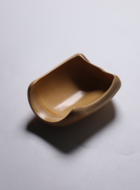 山宁竹舍 清水竹器 异形玉竹茶则茶器 小包袱把件