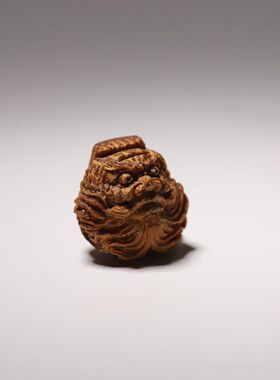 山宁竹舍 精工手作竹雕钟馗配珠挂坠手捻
