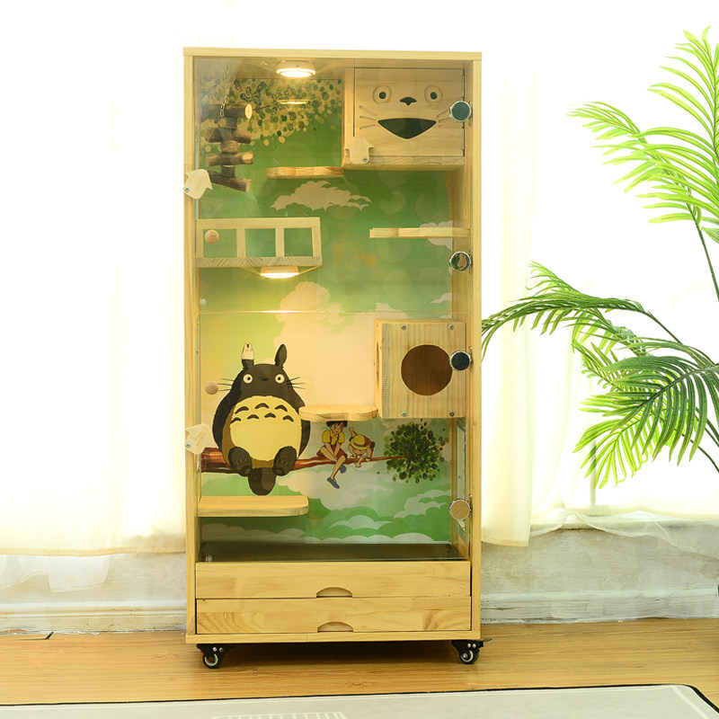 龙猫笼柜玻璃实木生态笼冰窝房子窝别墅大城堡带空调定制专用笼子 - 小编推荐 - WePost 全民代运 - 马来西亚中国淘宝代运与集运专家