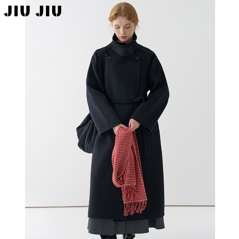 JIUJIU法式复古包包款100%绵羊毛大衣女冬季新款气质收腰毛呢外套,淘宝优惠券,粉丝福利购,淘宝优惠卷