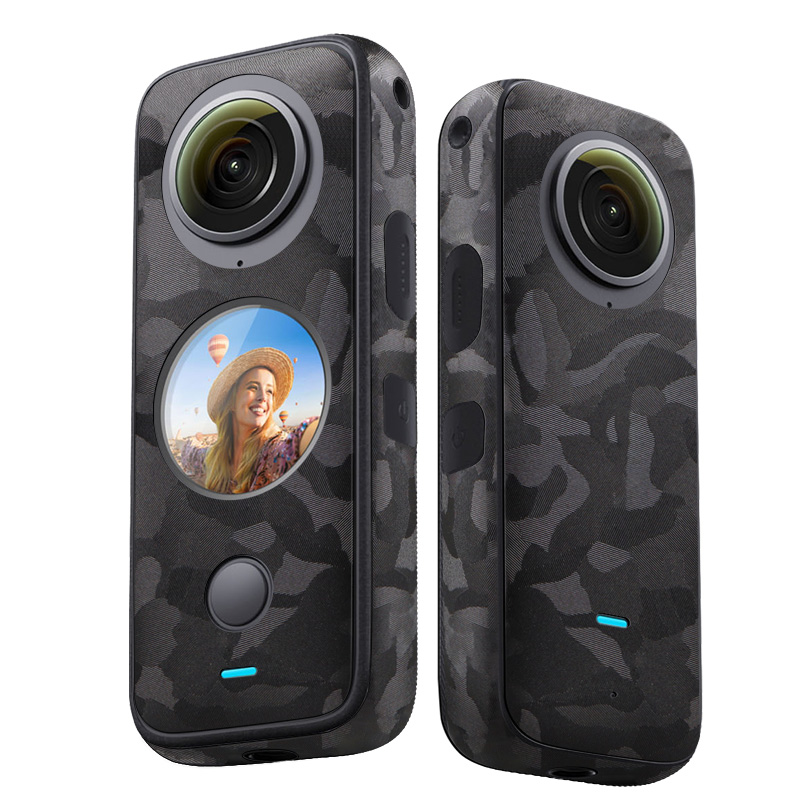 适用于Insta360X4贴膜X2X3贴纸全景运动相机3M保护膜迷彩黑碳纤维黑机身全包影石insta360x4配件 - 图3