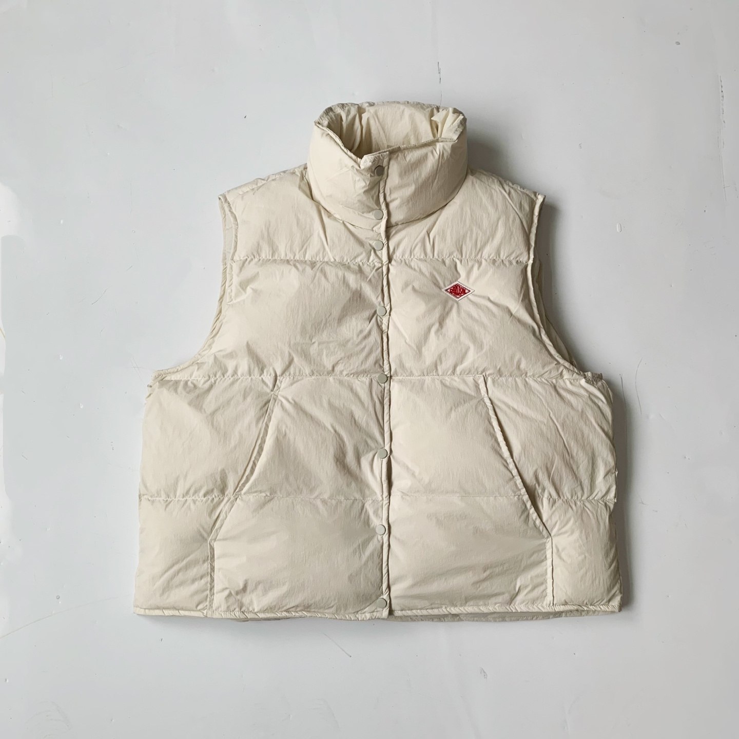 日系danton立领立领羽绒马甲叠穿坎肩女 - 图1