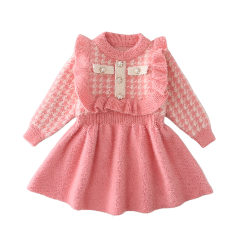 女童连衣裙秋冬装2025新款洋气宝宝儿童针织衫毛衣公主裙秋冬裙子 - 图3