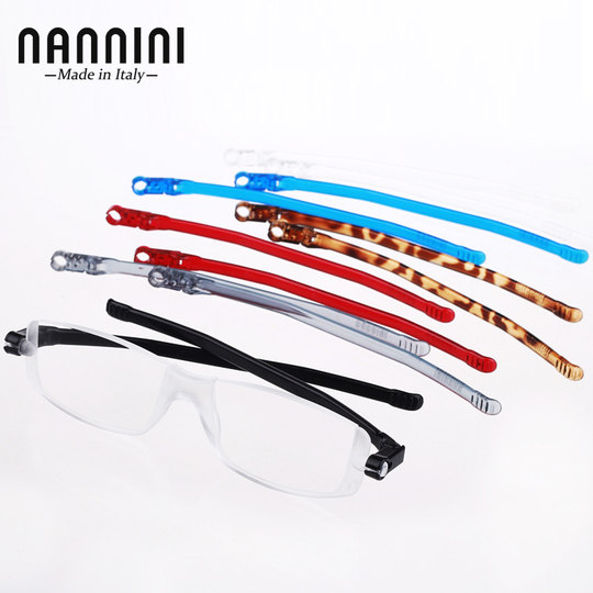 纳尼尼透明灰红蓝黑豹纹琥珀十二色CP1 CP2系列可更换TR90镜腿