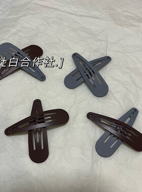 简约磨砂水滴形夹子头饰少女侧边夹刘海碎发bb夹发卡外出百搭发夹