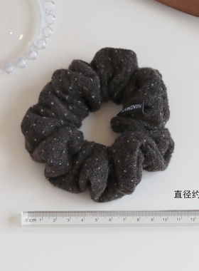 咖色系小波点韩系复古针织软糯毛线大肠发圈女扎头发皮筋丸子头绳