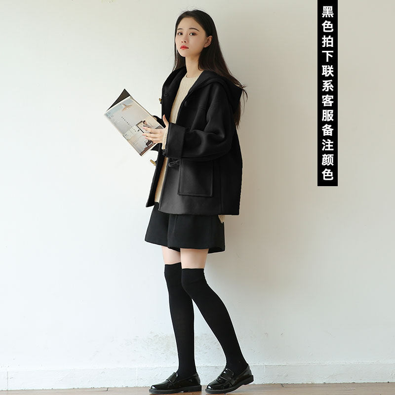 2021秋冬新a字韩版小个子毛呢大衣 suin毛呢外套