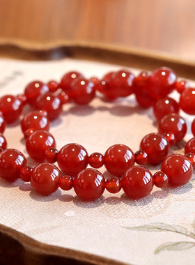 【妍妍】天然红玛瑙手串女款