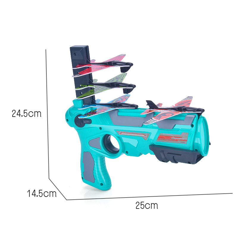 网红魔幻儿童弹射泡沫飞机户外耐摔飞行器空战连发枪玩具男孩礼物-图2