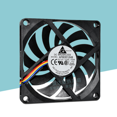 全新台达8010 12V 0.2A 4线PWM调速功能 薄款8CM机箱电源散热风扇 - 图0