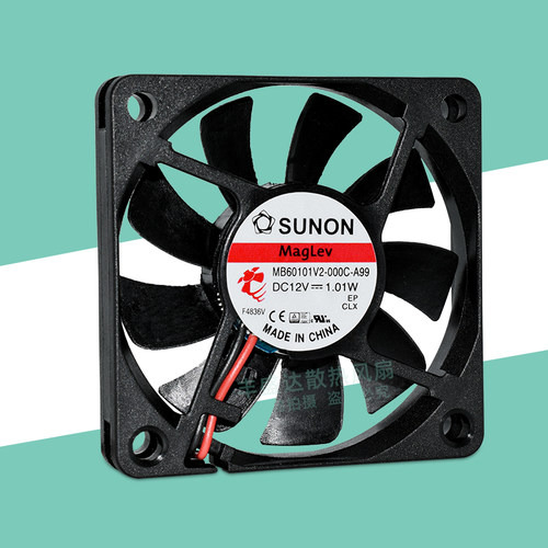 SUNON建准MB60101V2-000C-A99 12V 1.01W 6CM/厘米静音散热风扇薄 - 图0