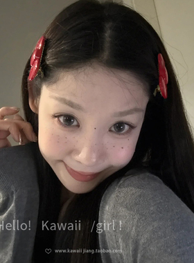 韩系安克拉红色蝴蝶结发夹