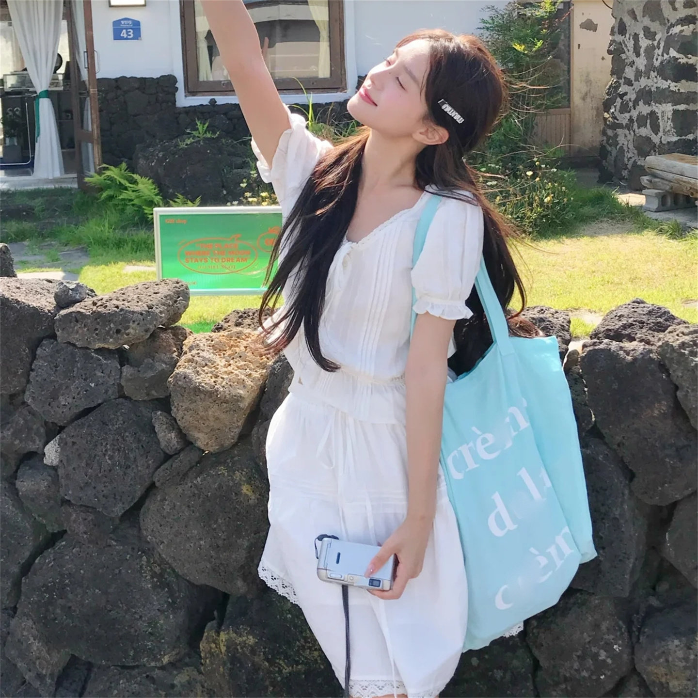 博主同款薄荷绿帆布印花字母包休闲外出旅游单肩夏季薄款帆布袋女,淘宝优惠券,粉丝福利购,淘宝优惠卷