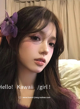 kawaii酱氛围感珍珠蝴蝶兰发夹
