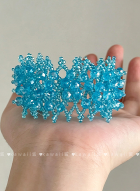 油画感绿色镂空串珠手链