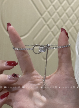 精致超闪圆圈满钻锆石手链ins轻奢小众设计精致手饰闺蜜同款配饰