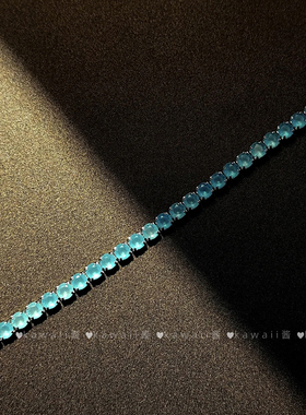 夏日清冷感冰川蓝爆闪锆石手链