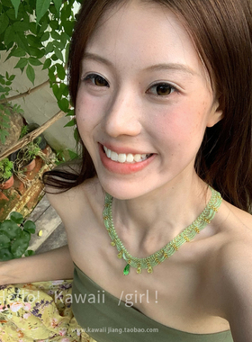 新中式多层蕾丝串珠项链