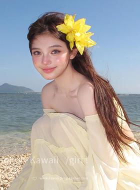 超仙氛围感百合花发夹