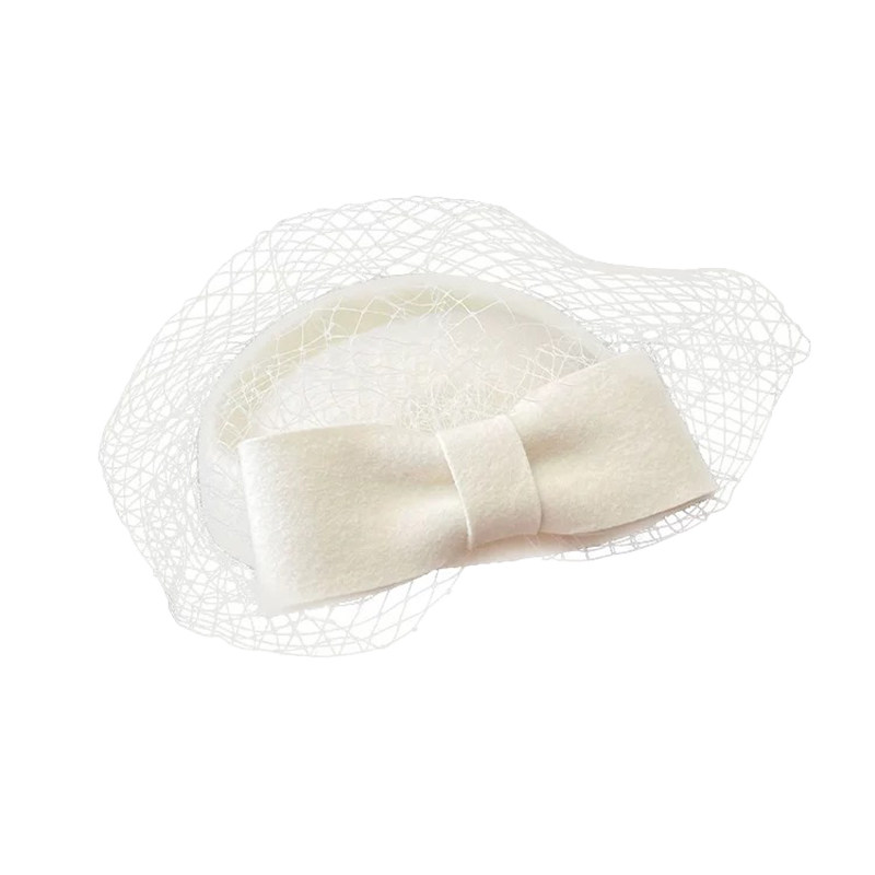 法式复古蝴蝶结羊毛毛呢网纱贝雷帽千金风气质礼服礼帽头饰秋冬女