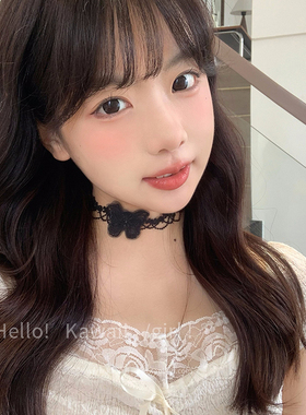 黑色蕾丝立体蝴蝶项链