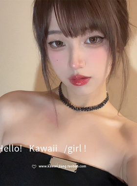 黑色满钻拼接项链choker项圈女