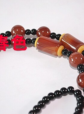 天然红玛瑙长款民族风挂件圆珠链